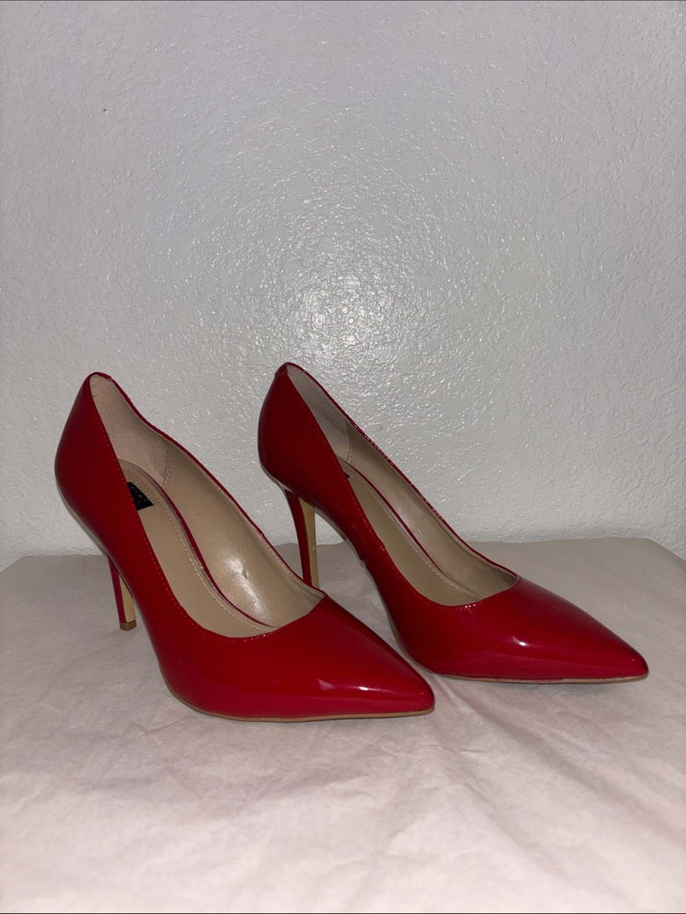 White House Black Market Red Patent Leather Pointed-Toe Stiletto Pumps Size 7.5